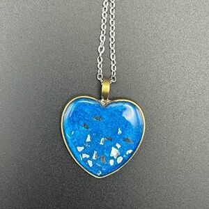Blue Heart Pendant Necklace